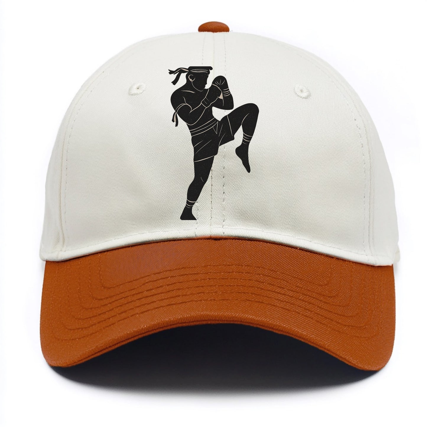 Muay Thai fighter with knee strike - Two Tone Cap - Orange