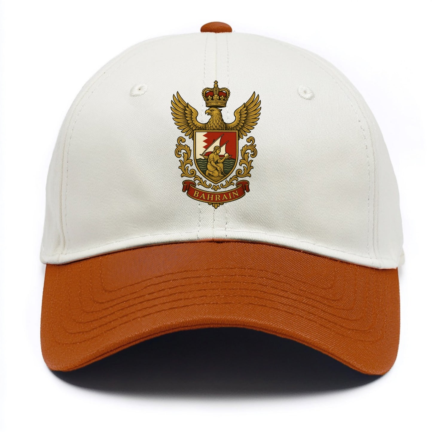 Bahrain Heritage Badge  - Two Tone Cap - Orange