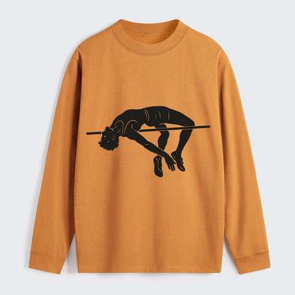 High jumper arching over bar - Classic Long Sleeve Shirt - Orange