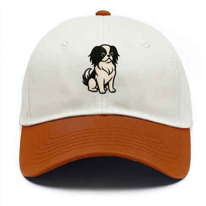 Japanese Chin - Black and white sitting Two Tone Cap - Orange