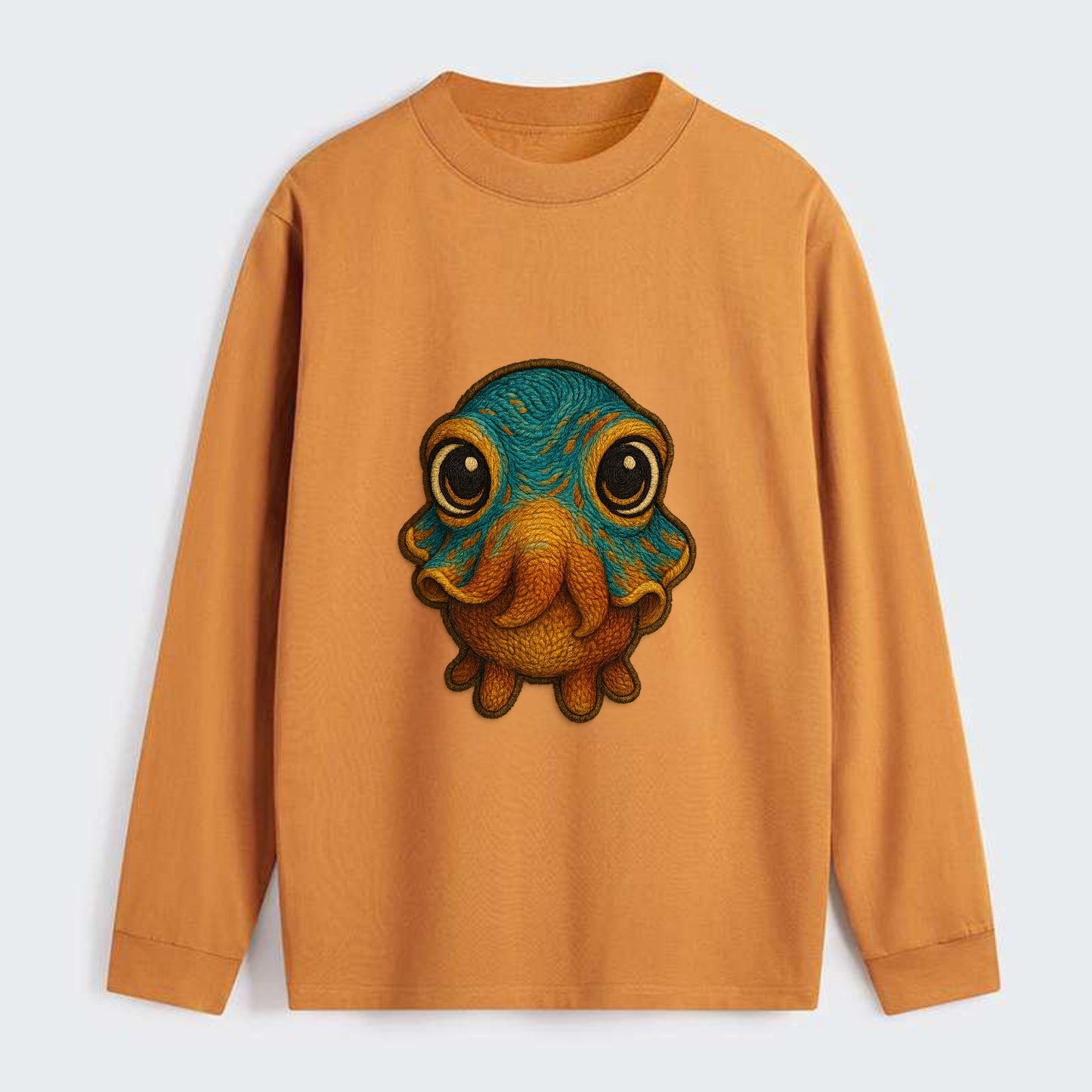 Baby Cuttlefish - color-changing skin, W-shaped pupil, front-facing, - Classic Long Sleeve Shirt - Orange