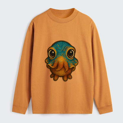 Baby Cuttlefish - color-changing skin, W-shaped pupil, front-facing, - Classic Long Sleeve Shirt - Orange