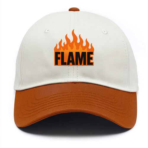 Bold typography design - FLAME - burning bright, passionate - Two Tone Cap