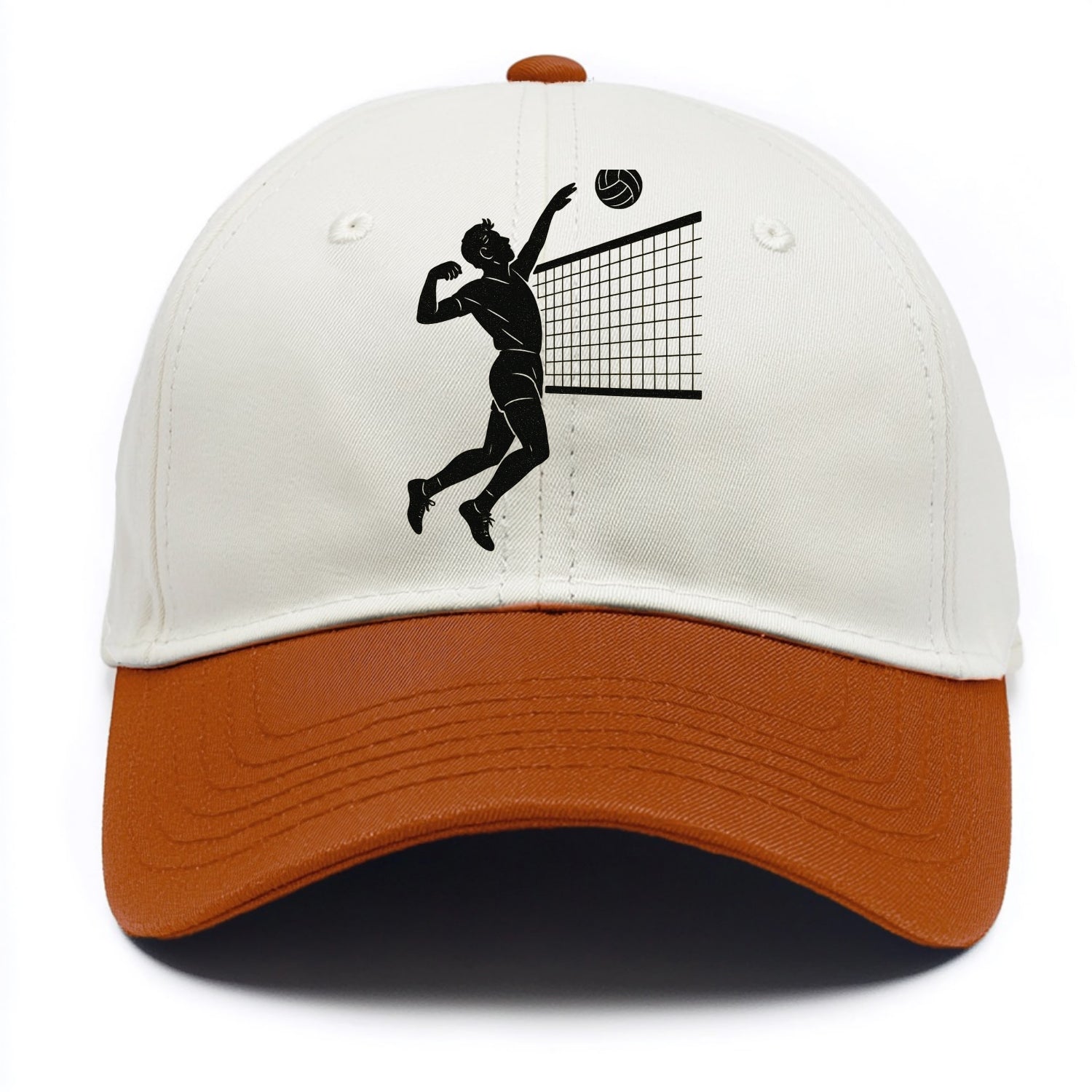 Volleyball player spiking at the net - Two Tone Cap - Orange
