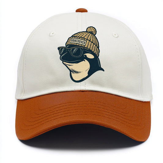 Vancouver Orca wearing Vancouver beanie - Two Tone Cap - Orange