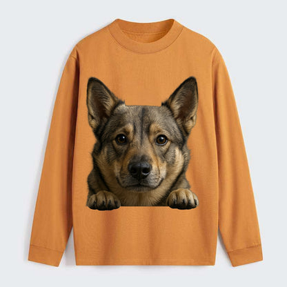 Swedish Vallhund  - Classic Long Sleeve Shirt - Orange