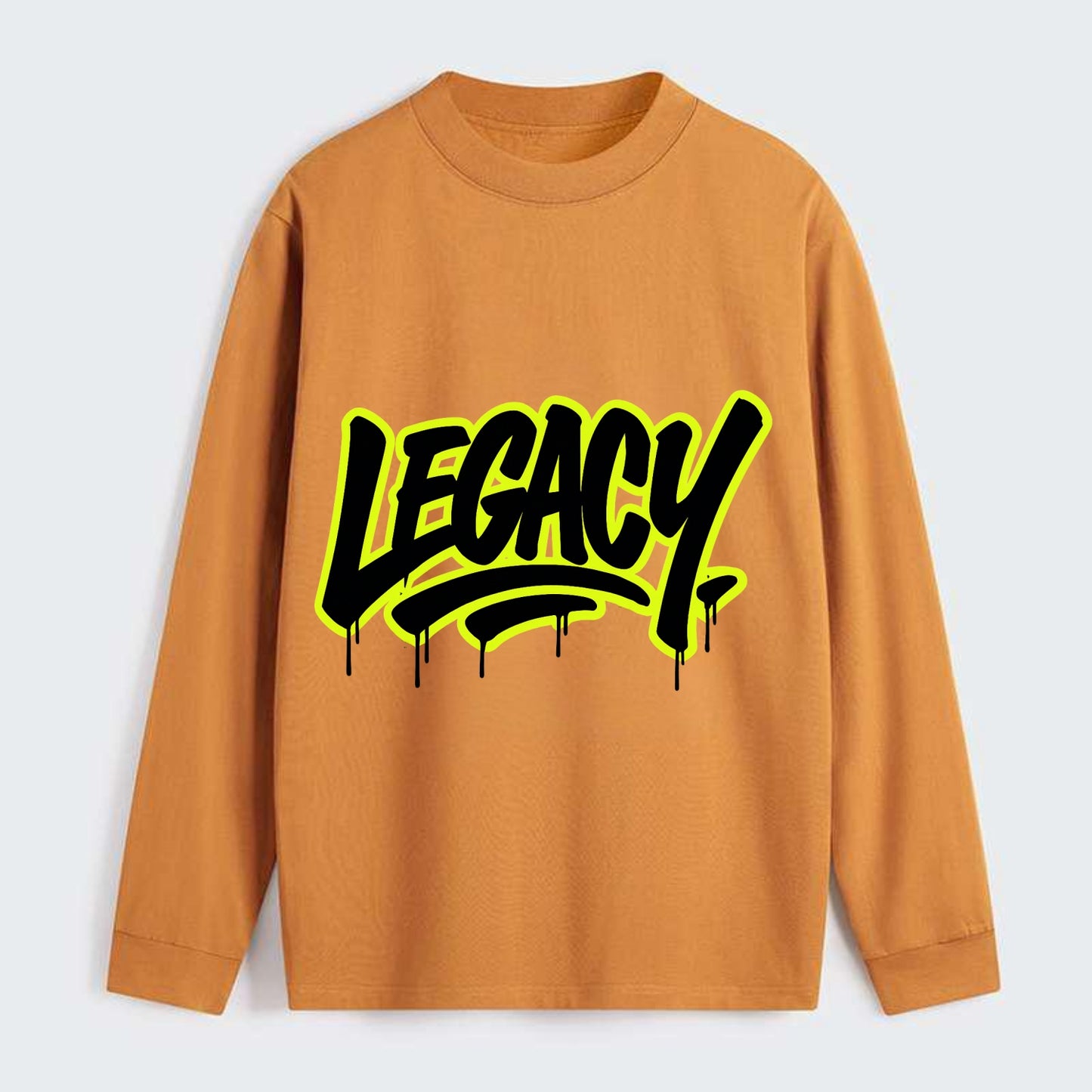 Bold typography design - "LEGACY" - what you leave behind, lasting - Classic Long Sleeve Shirt - Orange