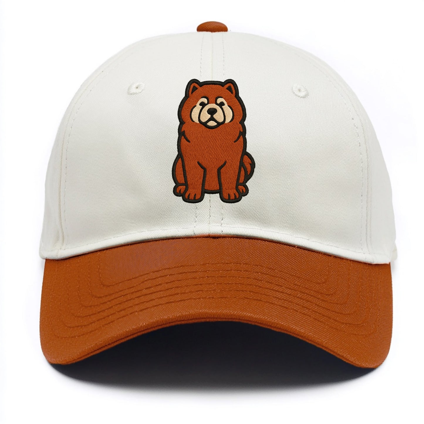 Chow Chow - Red fluffy sitting pose - Two Tone Cap - Orange