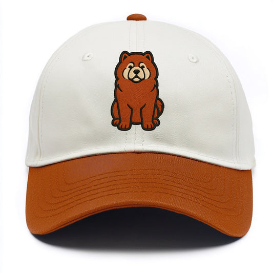 Chow Chow - Red fluffy sitting pose - Two Tone Cap - Orange