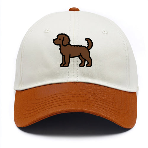 Labradoodle - Chocolate curly flat side profile - Two Tone Cap