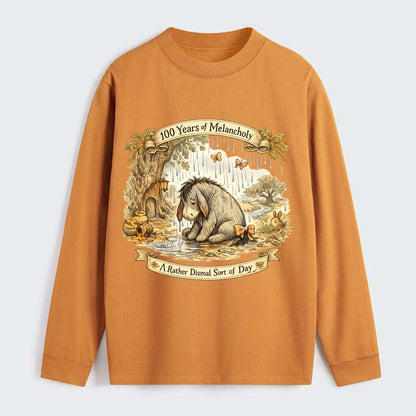 GLOOMY GLEN | Droopy figure in rain | Tattered tail bow | Pessimistic - Classic Long Sleeve Shirt - Orange