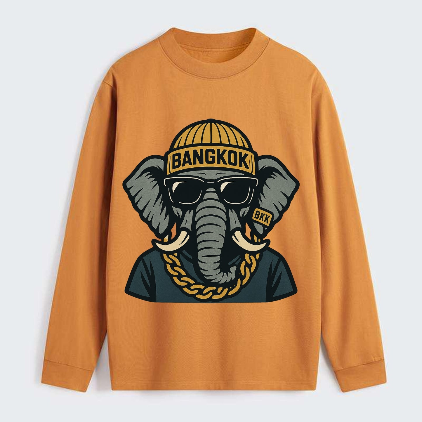 Bangkok Elephant - Classic Long Sleeve Shirt - Orange