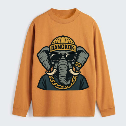 Bangkok Elephant - Classic Long Sleeve Shirt - Orange