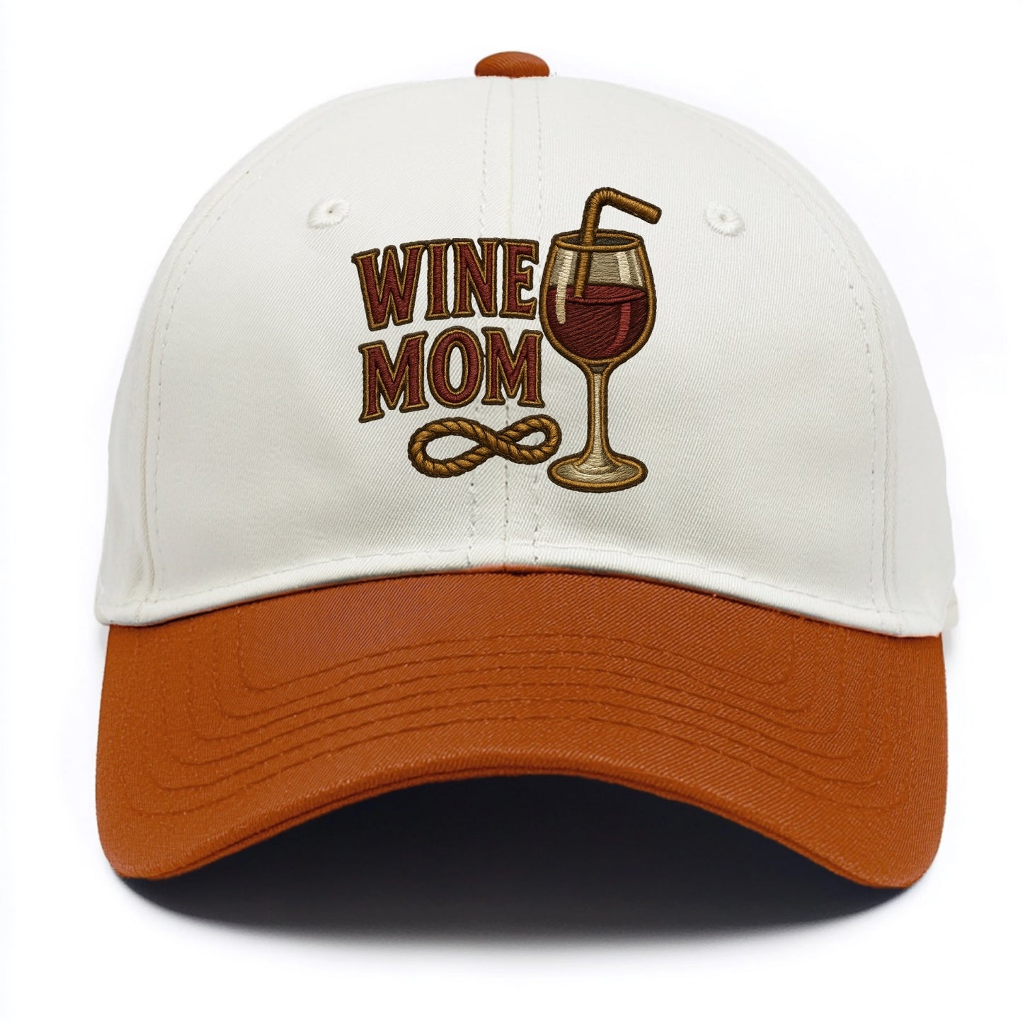 Wine Mom  - Two Tone Cap - Orange
