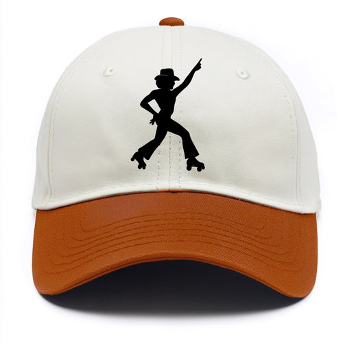 Retro roller skater in disco pose - Two Tone Cap