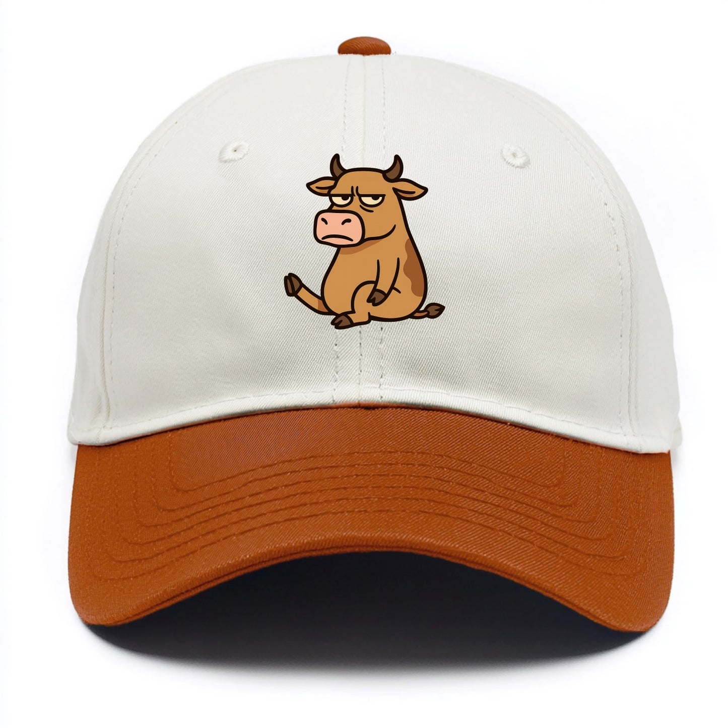 The Cow Judging Silently - Two Tone Cap - Orange