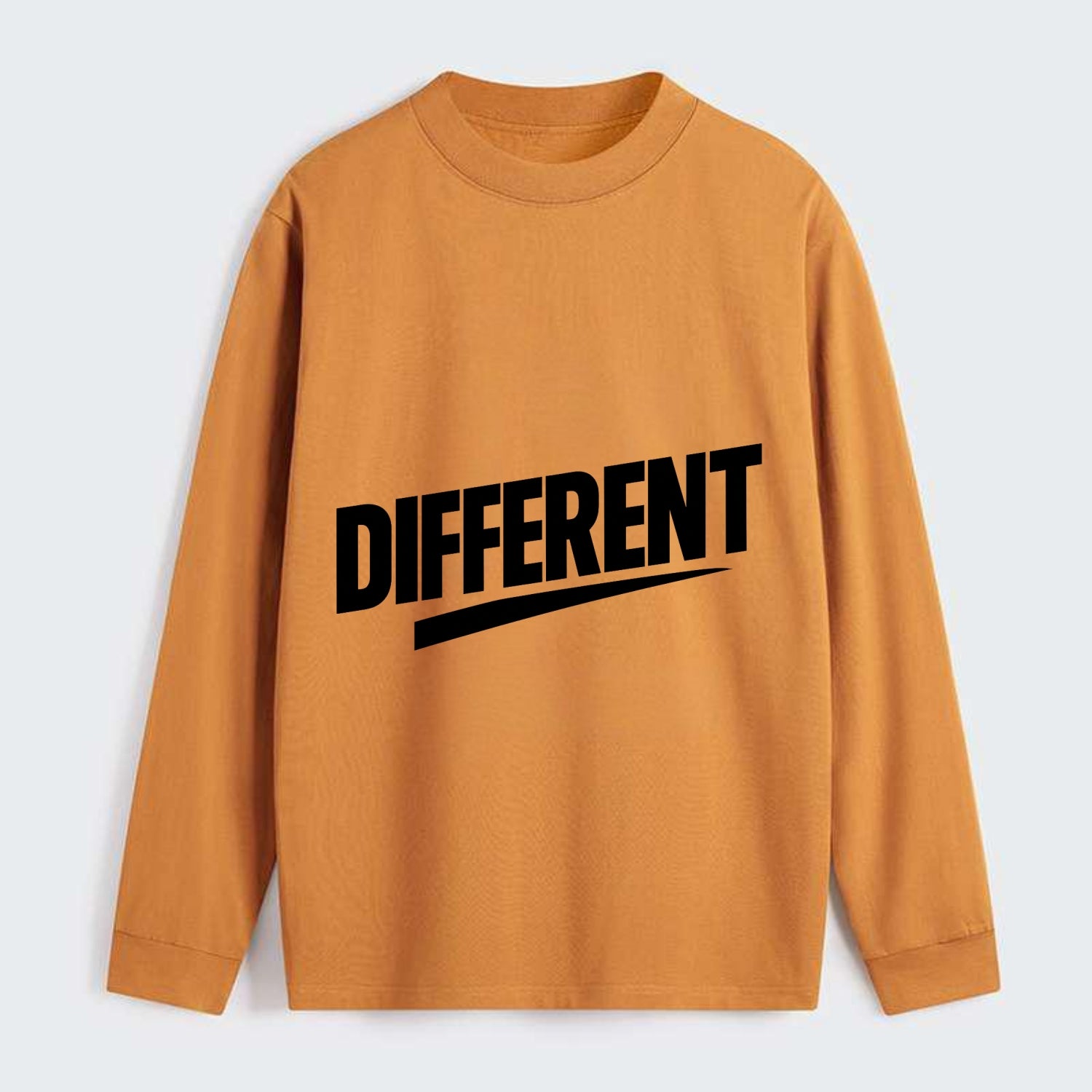 Bold typography design - "DIFFERENT" - standing out, not following crowd - Classic Long Sleeve Shirt - Orange