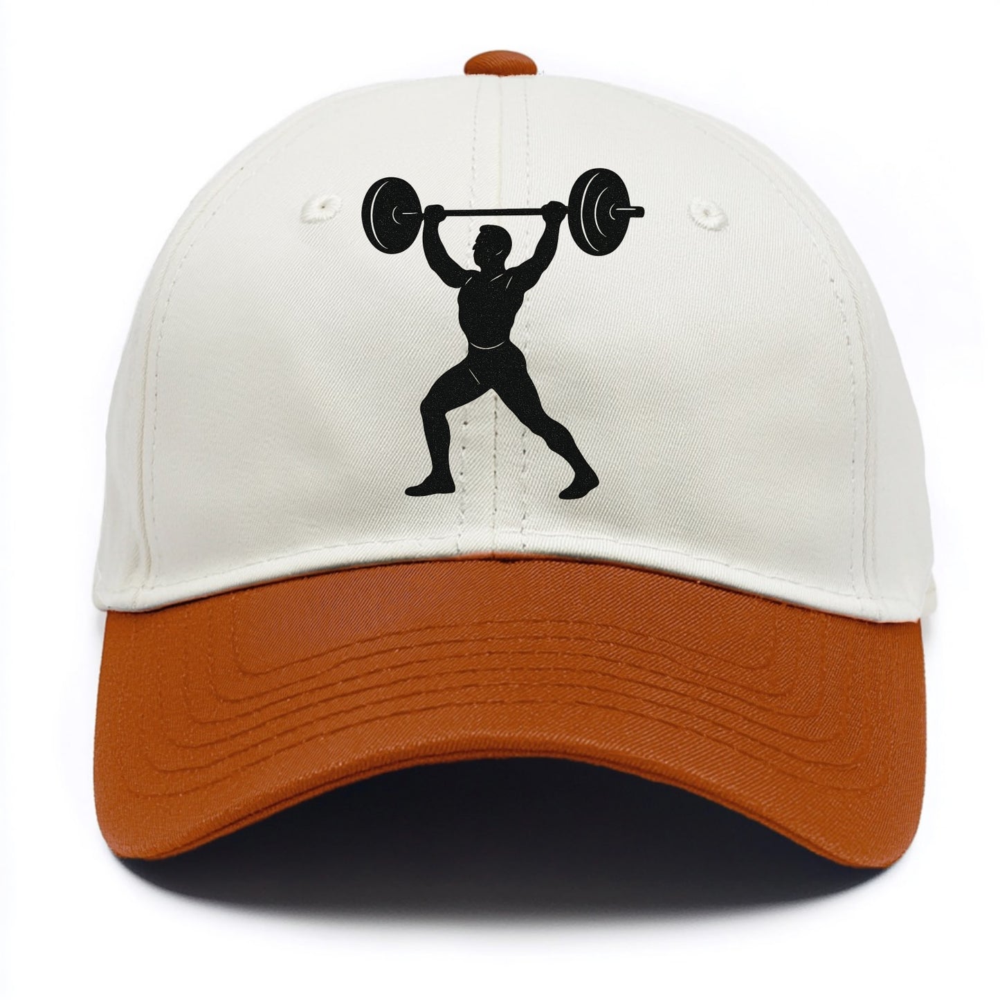 Weightlifter lifting barbell overhead - Two Tone Cap - Orange