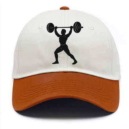 Weightlifter lifting barbell overhead - Two Tone Cap - Orange