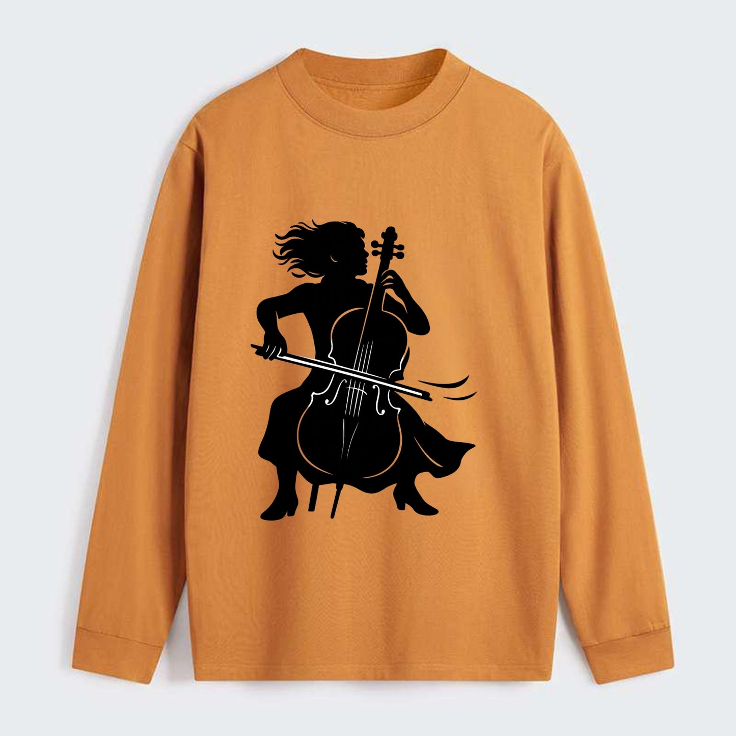 Cellist performing emotional solo - Classic Long Sleeve Shirt - Orange
