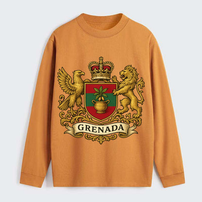 Grenada Heritage Badge  - Classic Long Sleeve Shirt - Orange