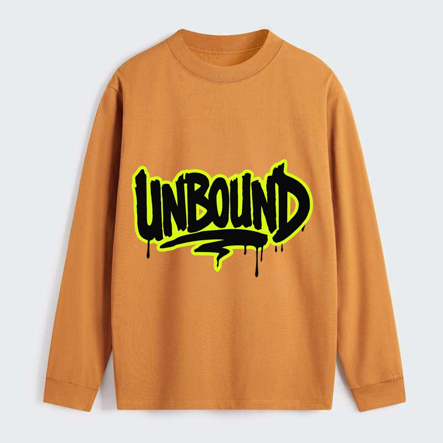 Bold typography design - "UNBOUND" - without limits, free from - Classic Long Sleeve Shirt - Orange
