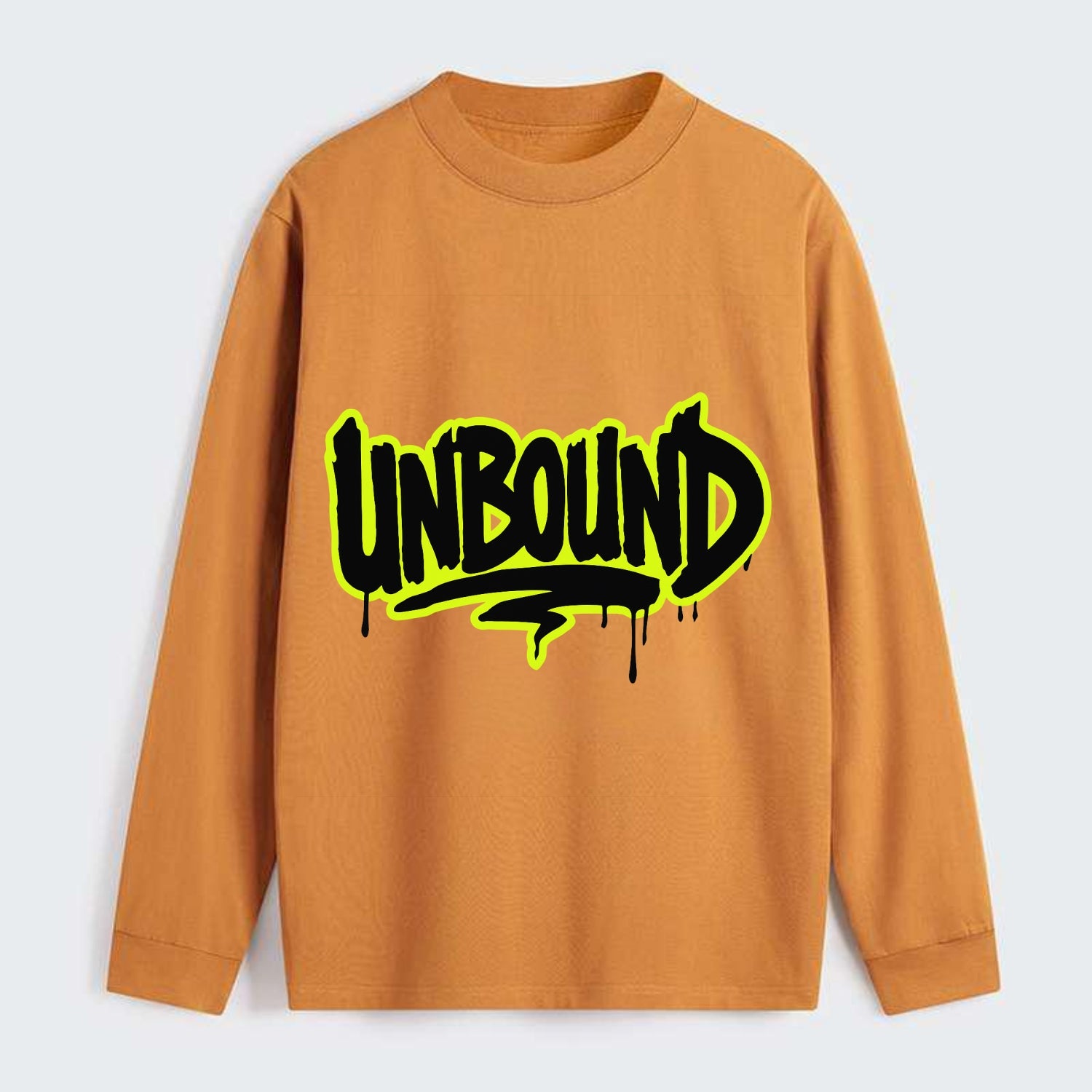 Bold typography design - "UNBOUND" - without limits, free from - Classic Long Sleeve Shirt - Orange