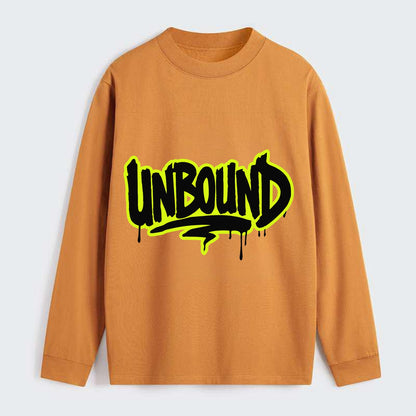 Bold typography design - "UNBOUND" - without limits, free from - Classic Long Sleeve Shirt - Orange