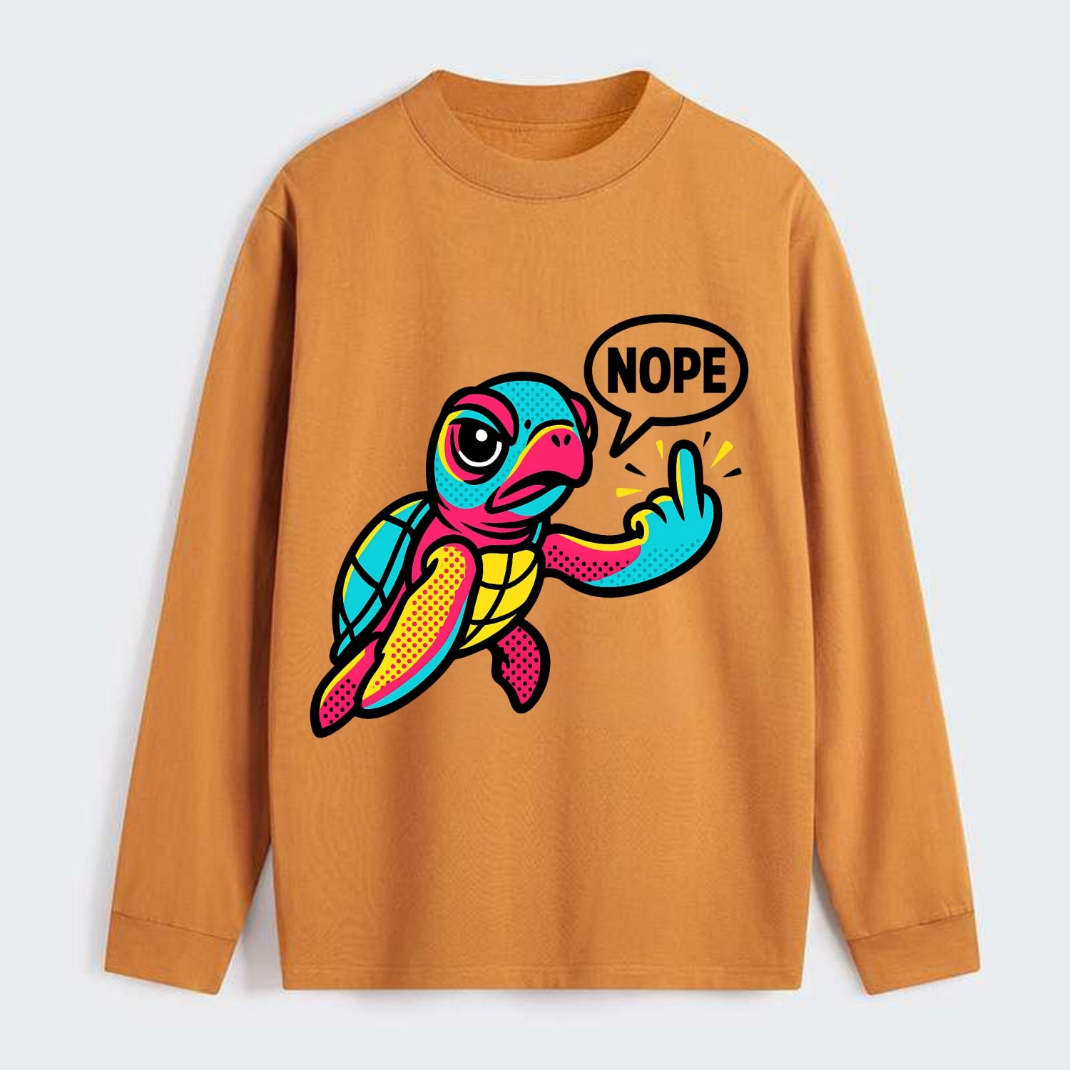 baby sea turtle swimming gracefully, one flipper extended sassily - Classic Long Sleeve Shirt - Orange