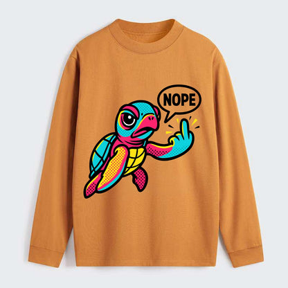 baby sea turtle swimming gracefully, one flipper extended sassily - Classic Long Sleeve Shirt - Orange