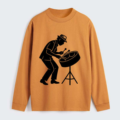Steel drum player Caribbean rhythm - Classic Long Sleeve Shirt - Orange