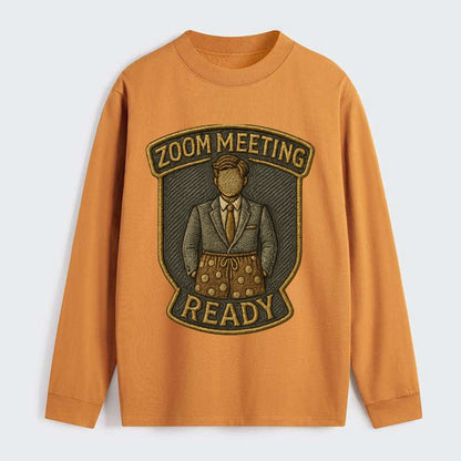 Zoom Meeting Ready  - Classic Long Sleeve Shirt - Orange