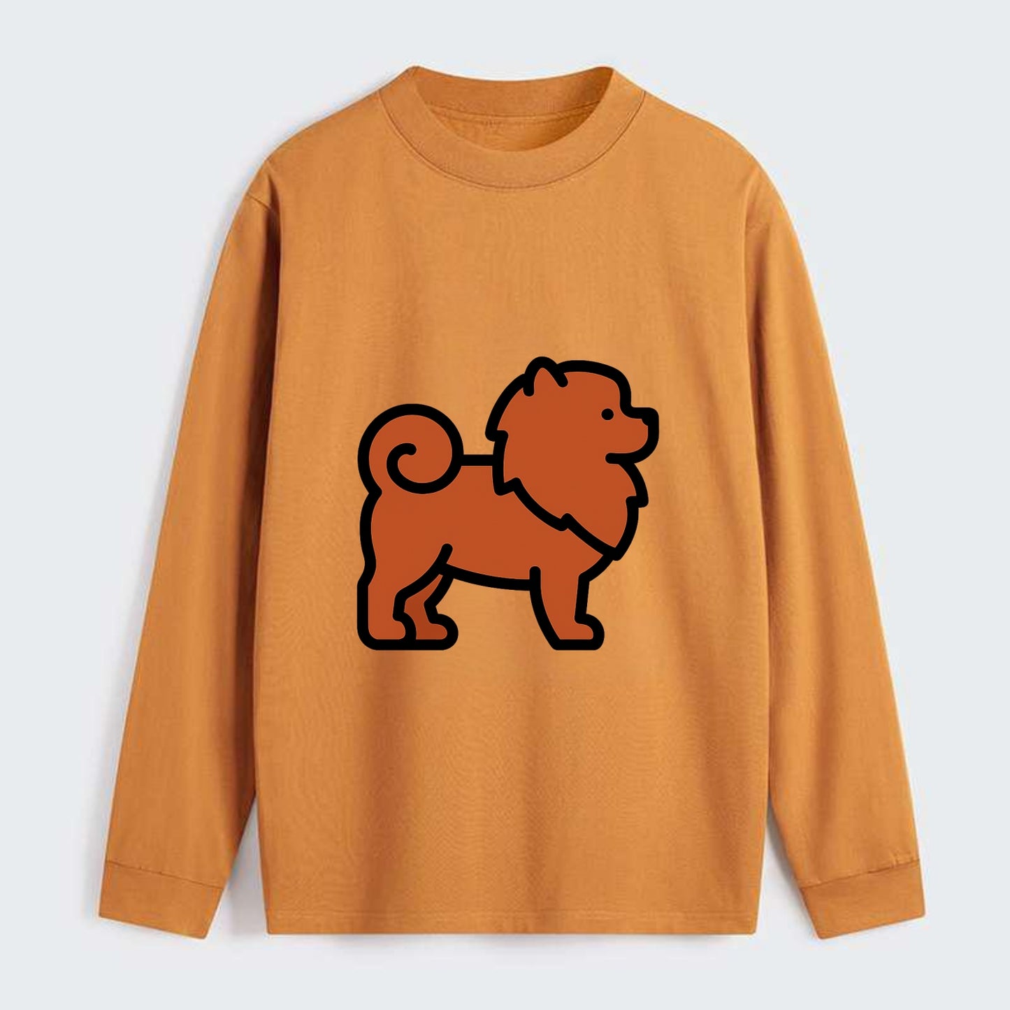 Chow Chow - Red fluffy flat side profile - Classic Long Sleeve Shirt - Orange