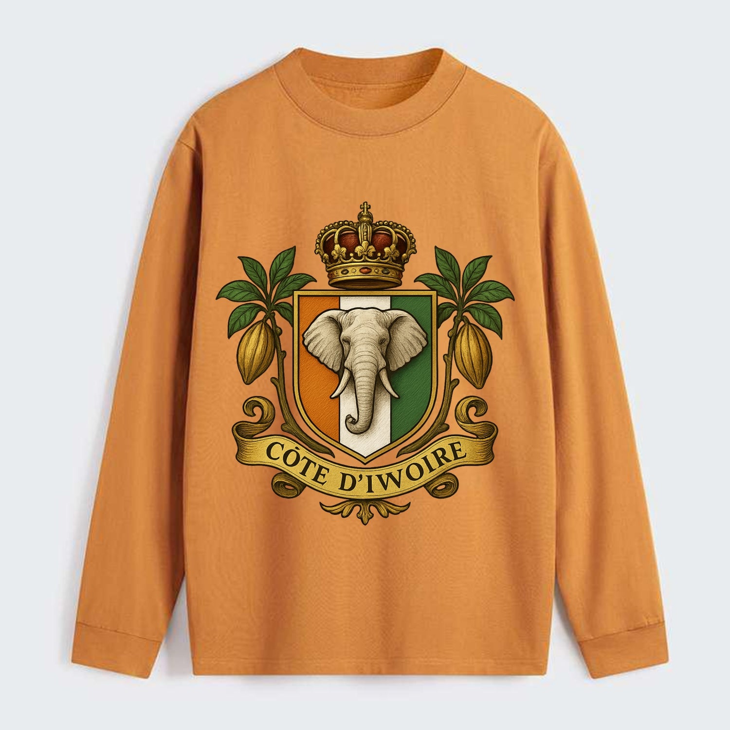 Ivory Coast Royal Logo - Classic Long Sleeve Shirt - Orange