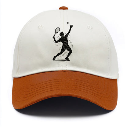 Tennis player serving with powerful form - Two Tone Cap - Orange