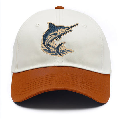 SWORDFISH MARLIN - leaping marlin in blue and silver , sport fishing - Two Tone Cap - Orange
