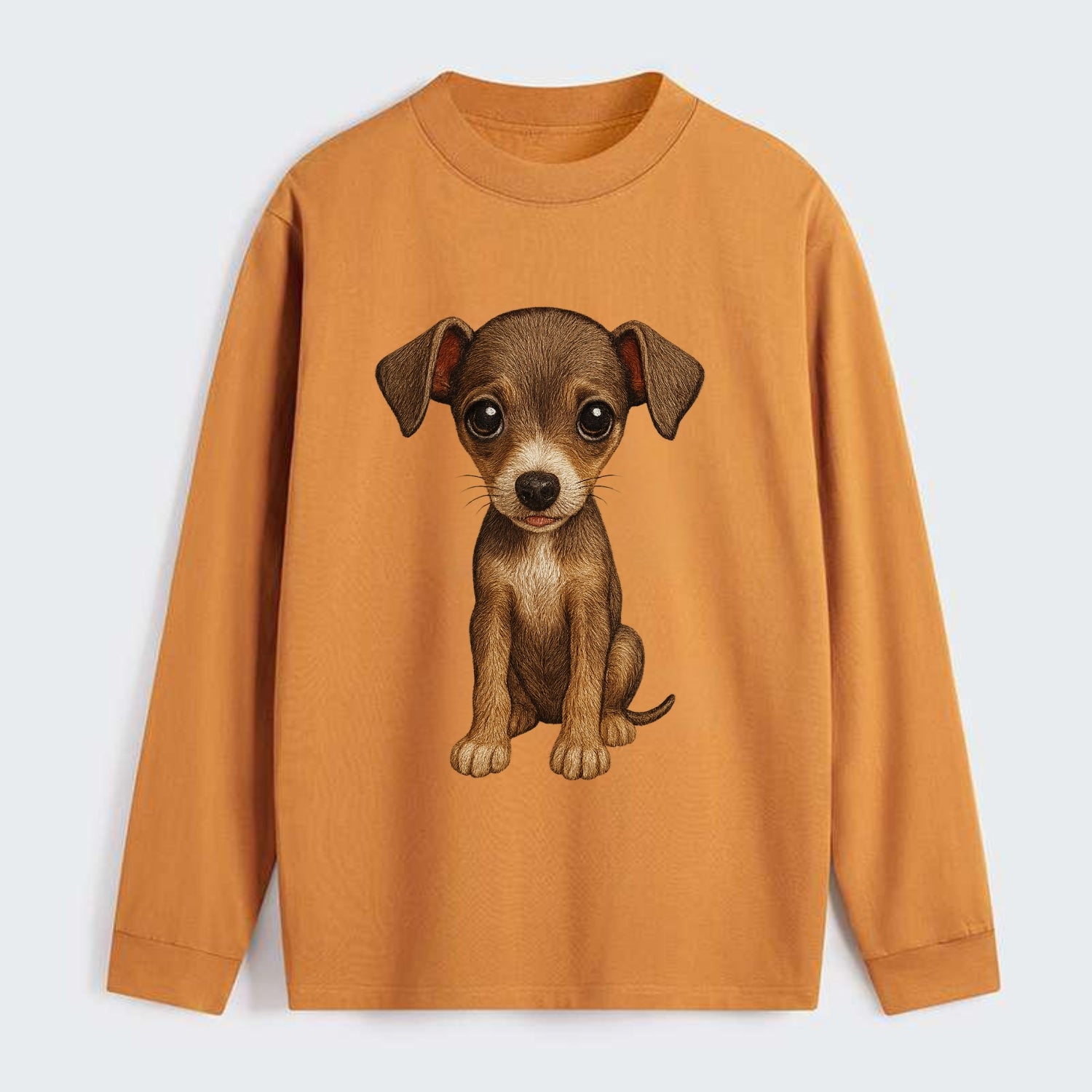 Baby Italian Greyhound Puppy - sleek tiny body, long legs, gentle eyes, - Classic Long Sleeve Shirt - Orange