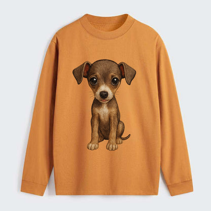 Baby Italian Greyhound Puppy - sleek tiny body, long legs, gentle eyes, - Classic Long Sleeve Shirt - Orange