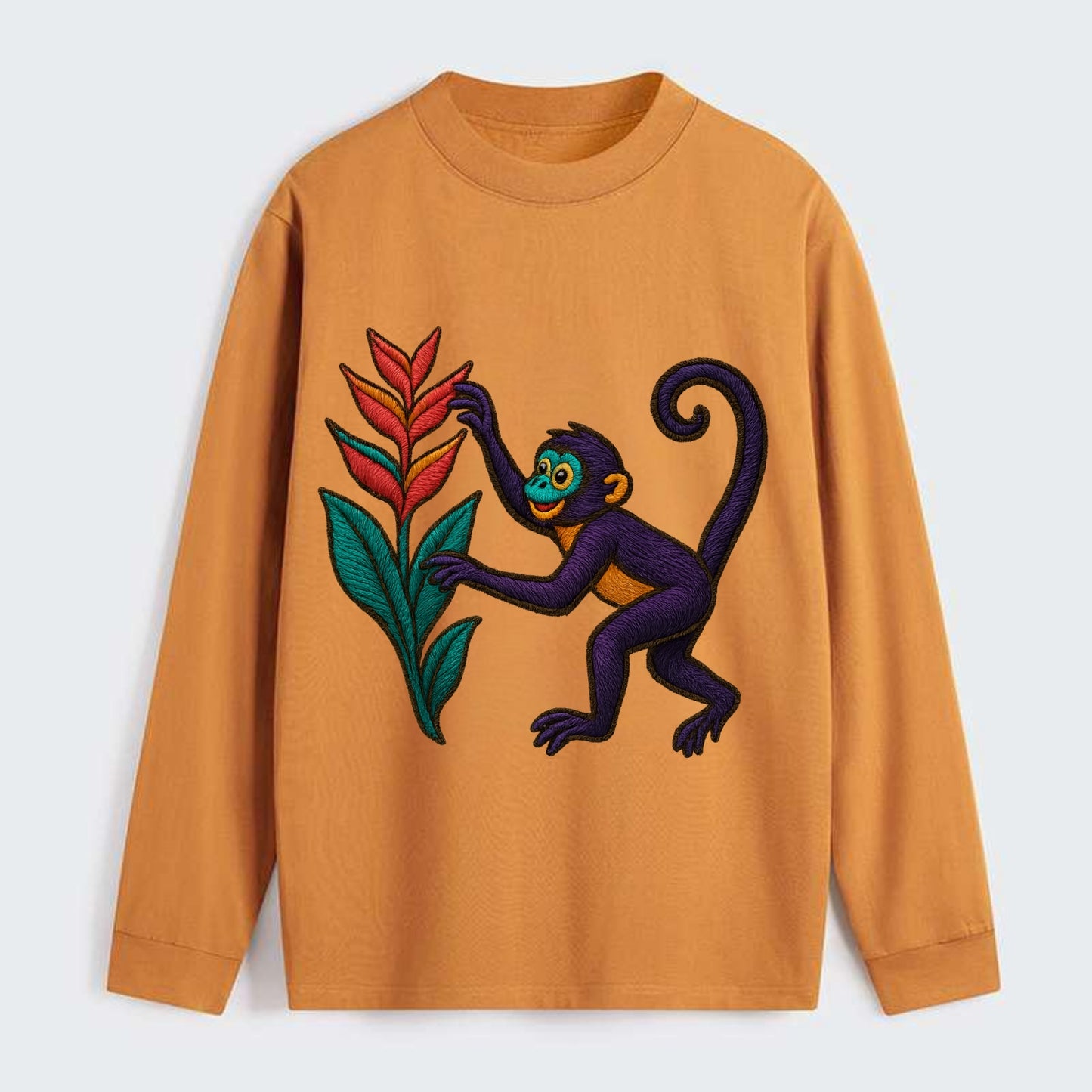 Spider Monkey - Classic Long Sleeve Shirt - Orange