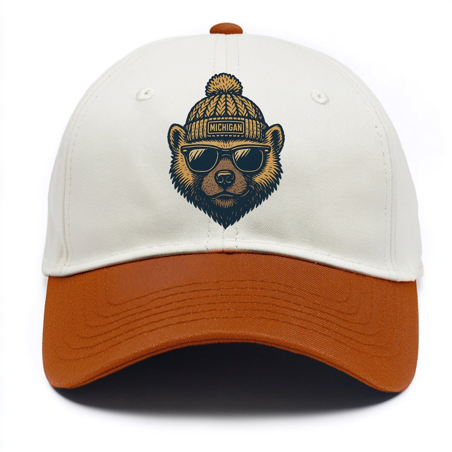 Ann Arbor Wolverine wearing Michigan bea - Two Tone Cap - Orange