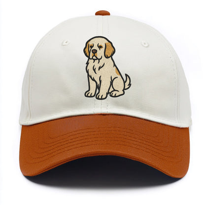 Clumber Spaniel - White with lemon markings embroidered pose - Two Tone Cap - Orange