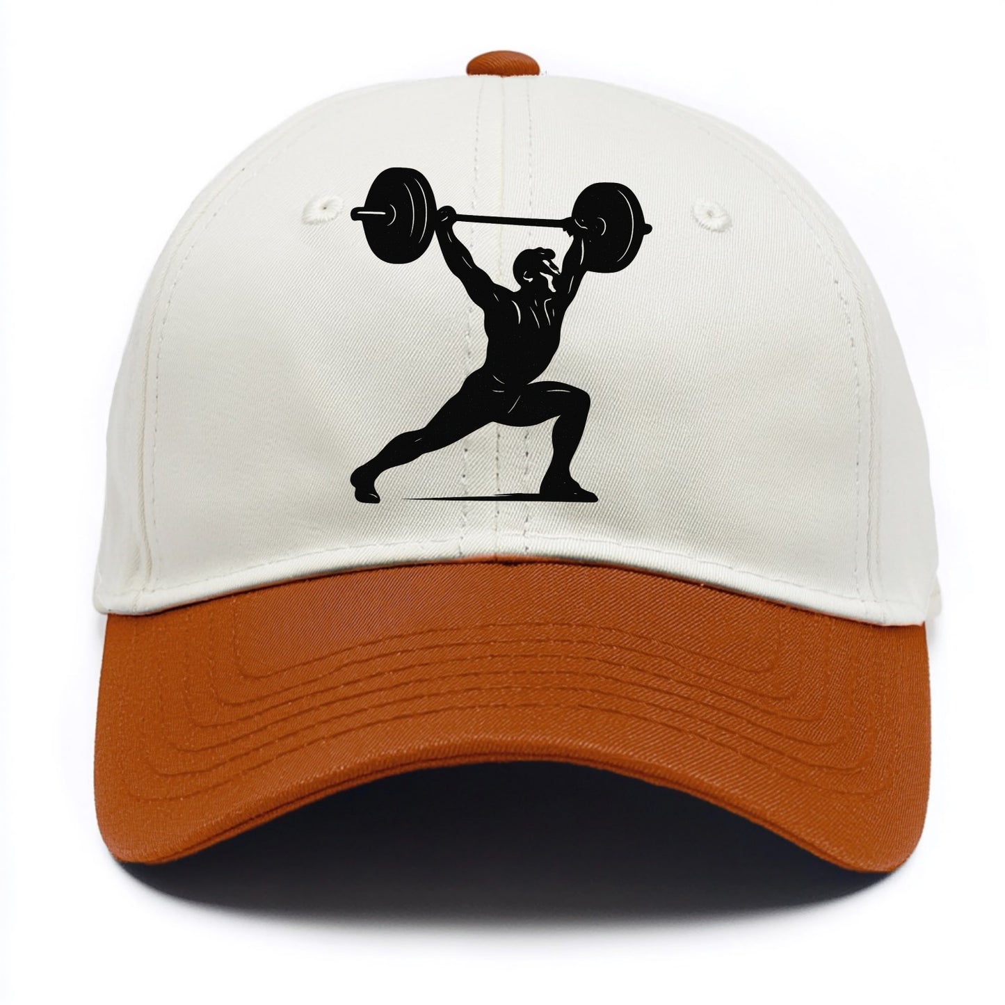 Weightlifter doing overhead snatch - Two Tone Cap - Orange