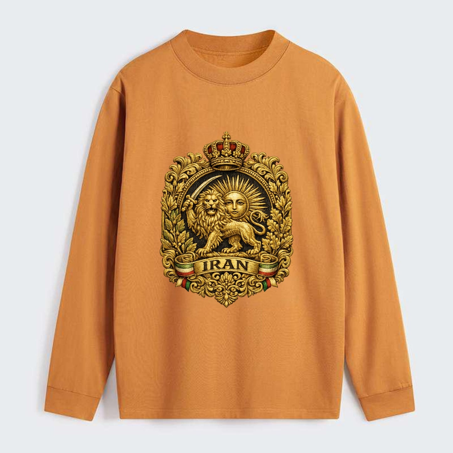 Iran Lion Sun Badge - Classic Long Sleeve Shirt - Orange