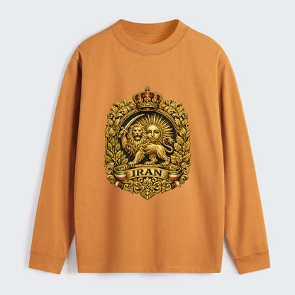 Iran Lion Sun Badge - Classic Long Sleeve Shirt - Orange