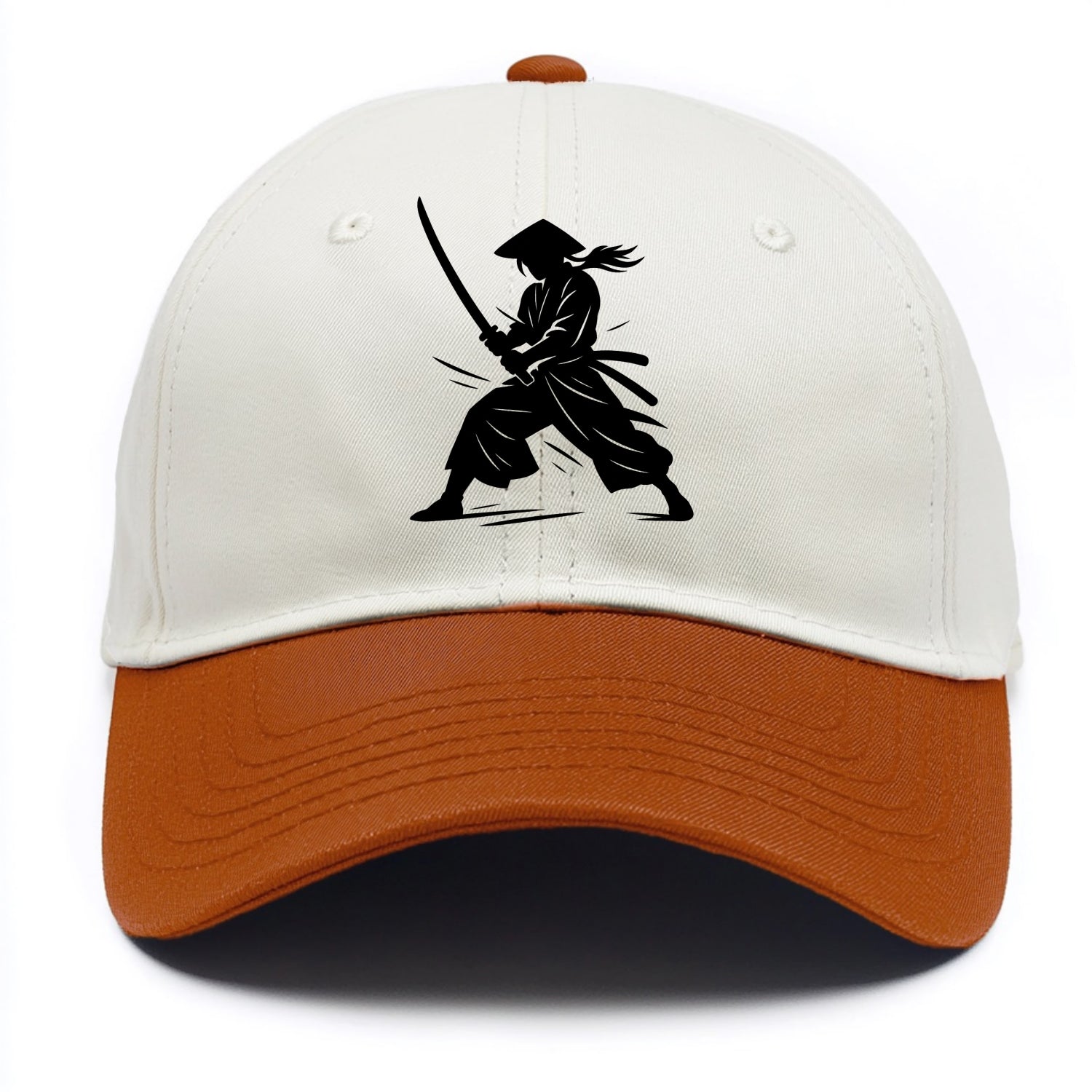 Samurai in battle-ready stance - Two Tone Cap - Orange
