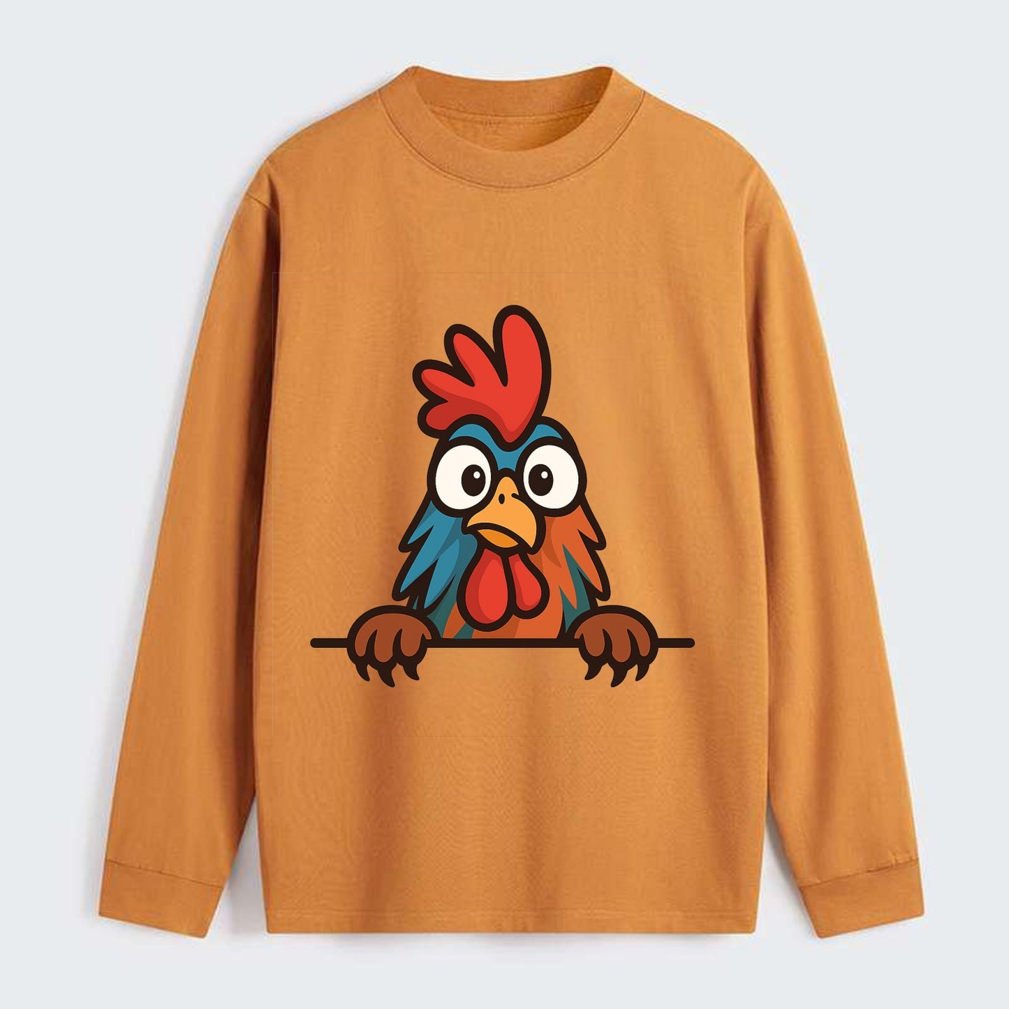 Rooster  - Classic Long Sleeve Shirt - Orange
