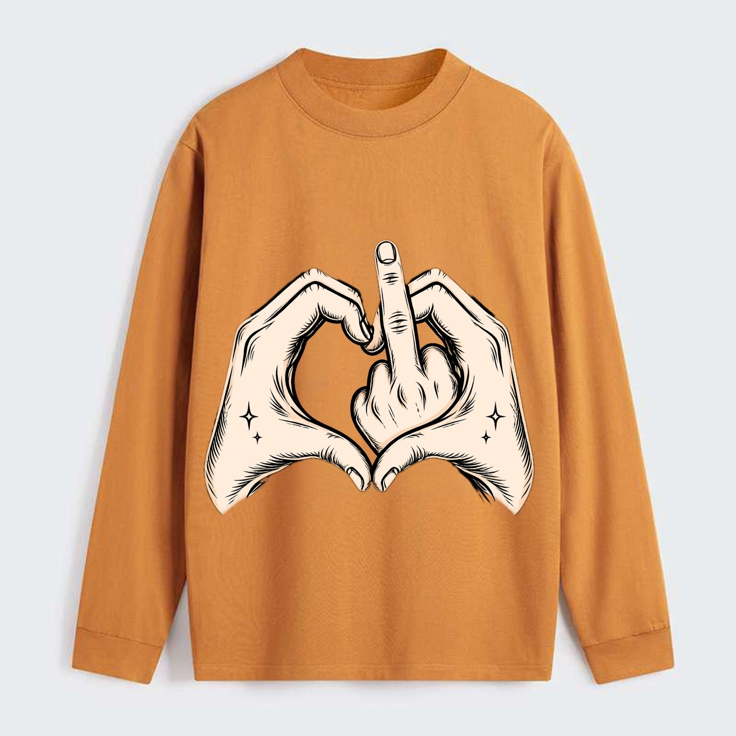 Love You Symbol - Classic Long Sleeve Shirt - Orange