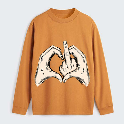 Love You Symbol - Classic Long Sleeve Shirt - Orange