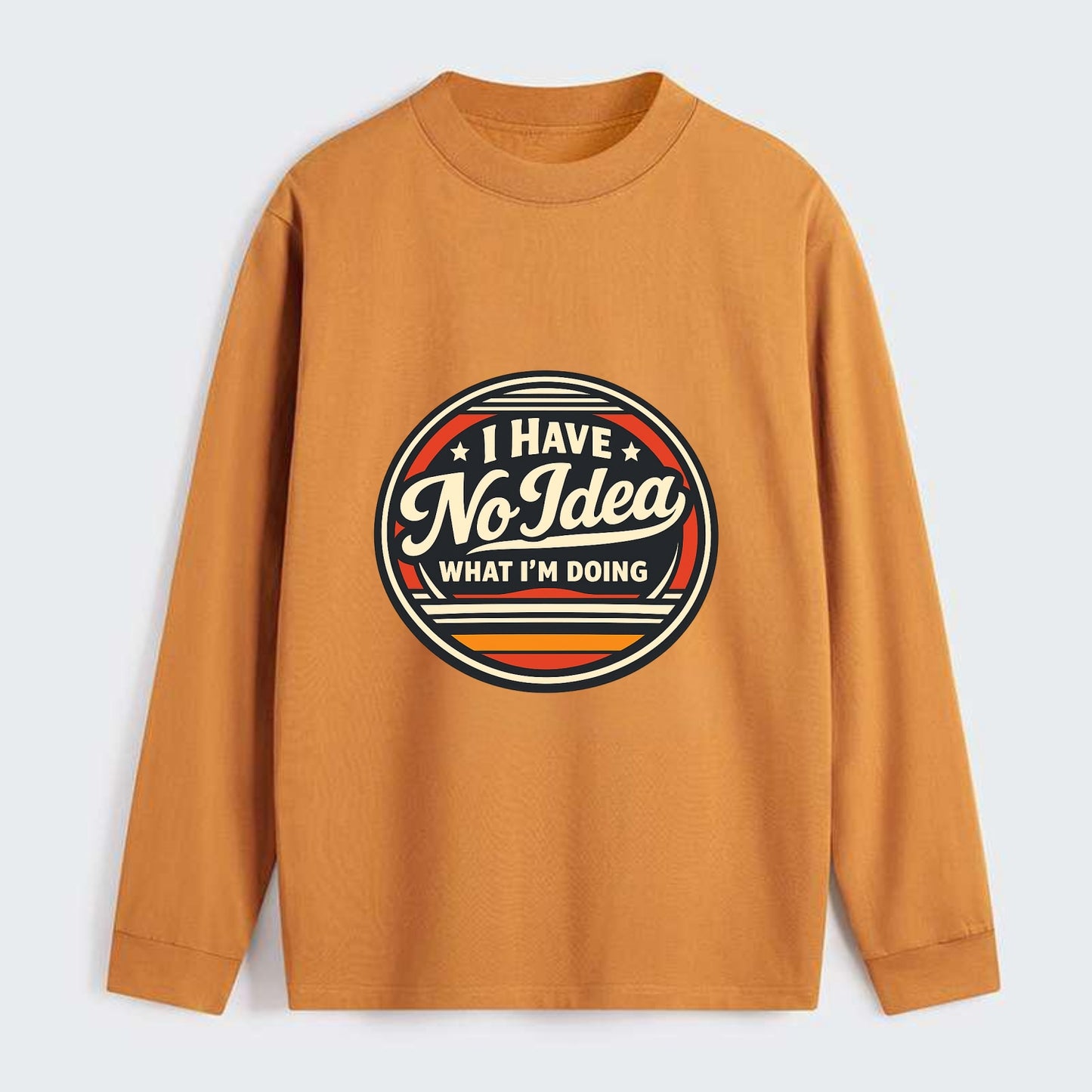 Confidently Clueless Emblem - Classic Long Sleeve Shirt - Orange