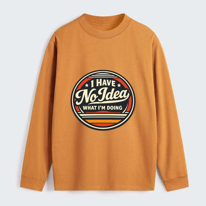 Confidently Clueless Emblem - Classic Long Sleeve Shirt - Orange